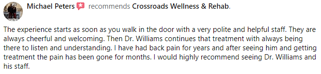 Chiropractic Benson NC Michael P. Testimonial